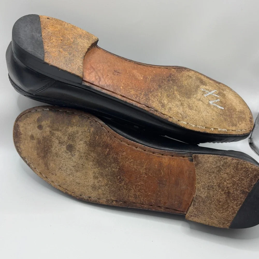 Vintage Kiltie Tassel Loafers Oleg Cassini 10.5M Black Leather Fremont Brazil